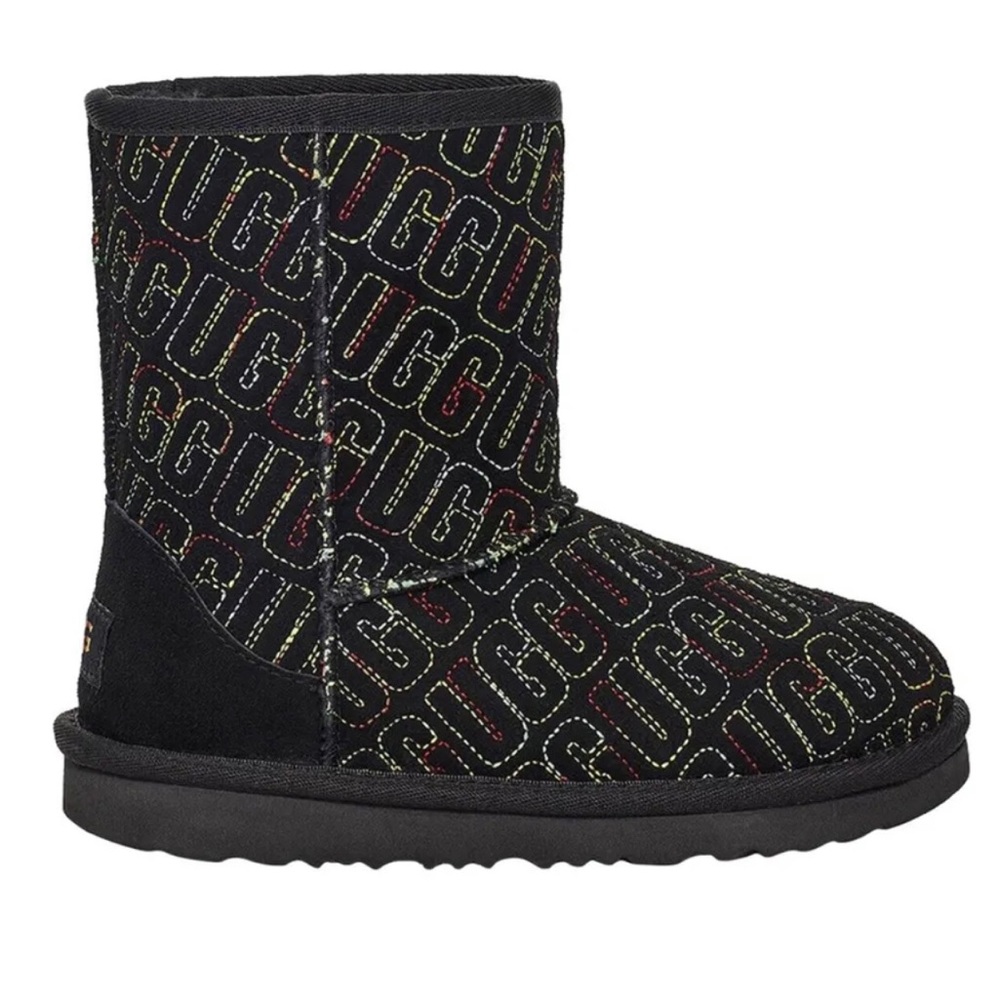 COPY - UGG Kids' Classic II Graphic Stitch Boots: Black toddler 7 New No Box
